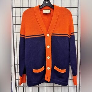 Gucci Tiger Varsity Patch Knit Cardigan Orange/Blue Mens Gucci size L